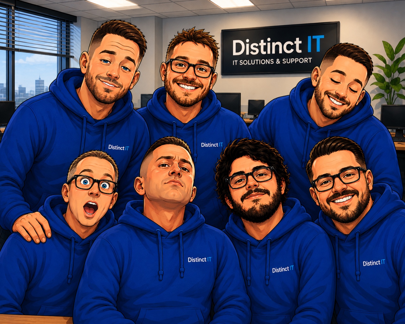 The Distinct IT team in the Newport office